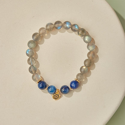 Natural Blue Crystal Grey Moonstone Labradorite Bracelet