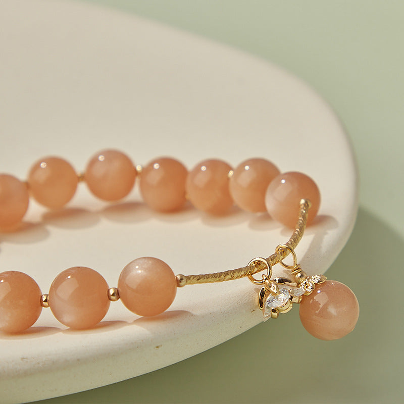 Natural Crystal Orange Moonstone Bracelet
