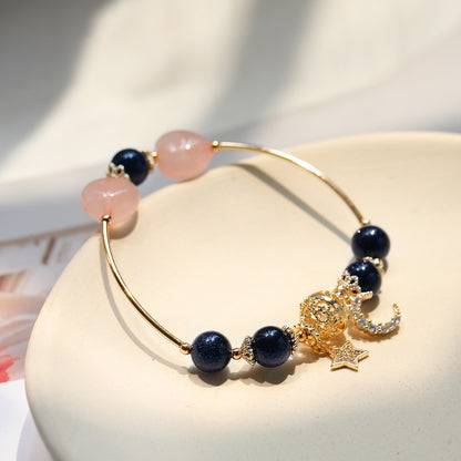Natural Black Hair Crystal Amethyst Bracelet